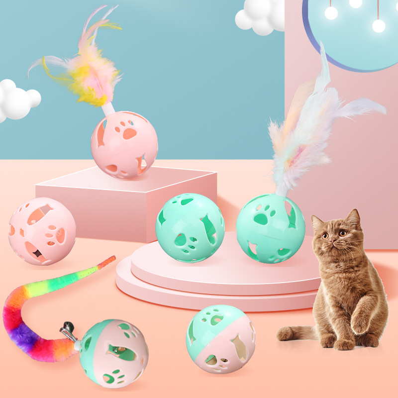 Detachable Bell Ball Feather Replacement Cat Toy - 1