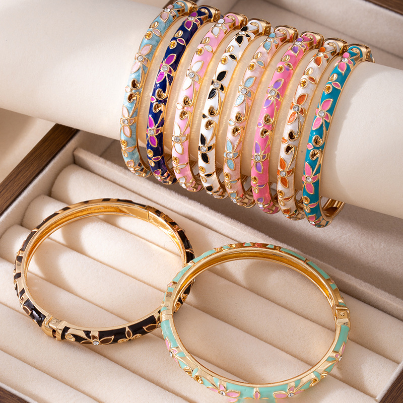 Chinesisches Armband offene Krone Cloisonné-Armreif