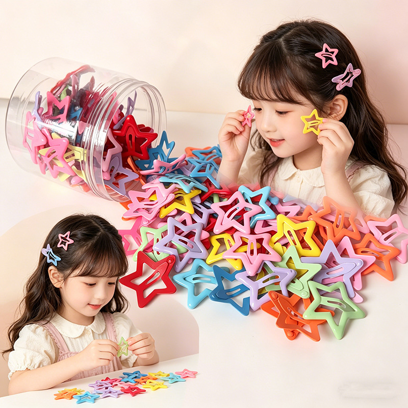 Cute Five-Point Star Hair Clip for Kids, Side Barrette, Bangs BB Clip