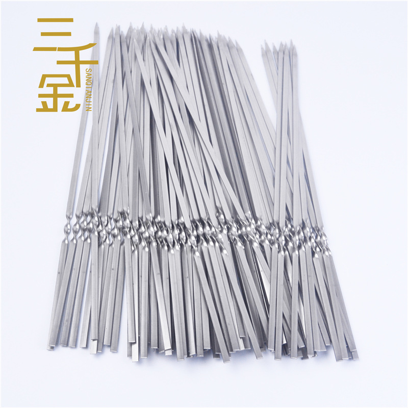 Stainless Steel Barbecue Skewers for Lamb Kebab, Flat