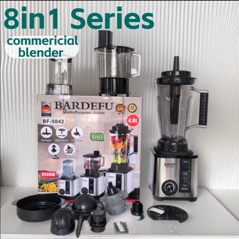 Paslanmaz Çelik Blender, 3/6/8 Fonksiyonlu Mutfak Robotu - 1