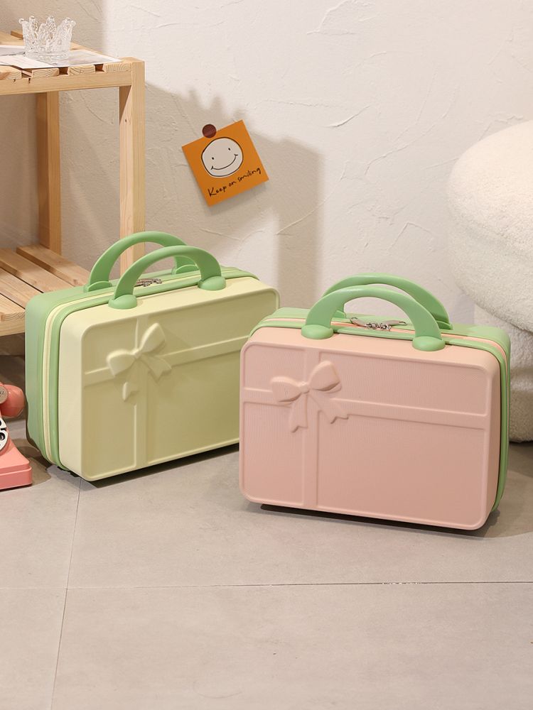 Koffer 14-Zoll-Koffer, stilische Mini-Kosmetiktasche Aufbewahrungsbox, hochwertiger Geschenkkarton mit Schleife