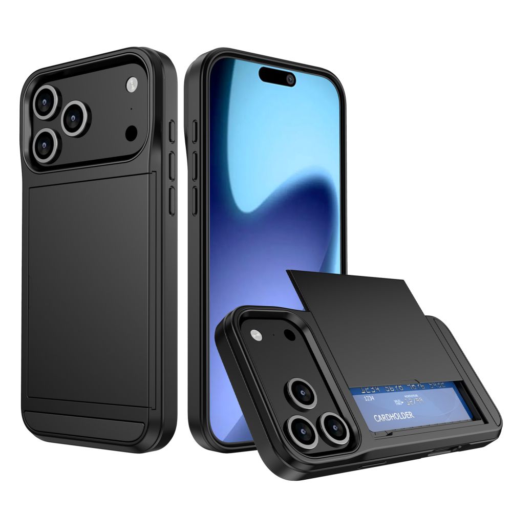 iPhone 17 Pro Max Kart Yuvalı Kayar Kapaklı Telefon Kılıfı