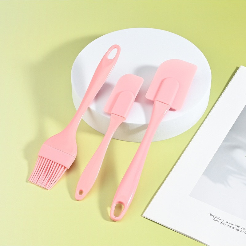 Sınır ötesi stokta bulunan silikon spatula pişirme aleti seti, üç parçalı set, yumuşak kazıyıcı, gıda sınıfı kek kreması spatulası. - 7