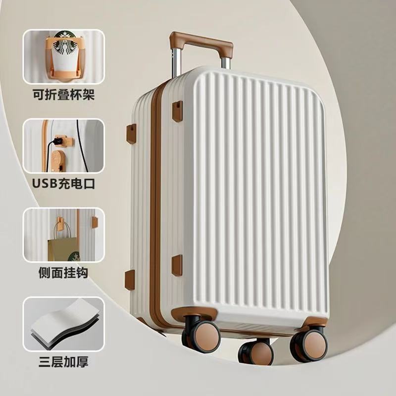 New contrast color luggage wheeled bag for women men strong and durable universal wheels student 20 inch password suitcase trolley