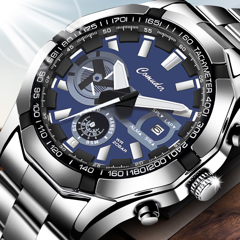 Men's sports watch, waterproof, luminous, large dial