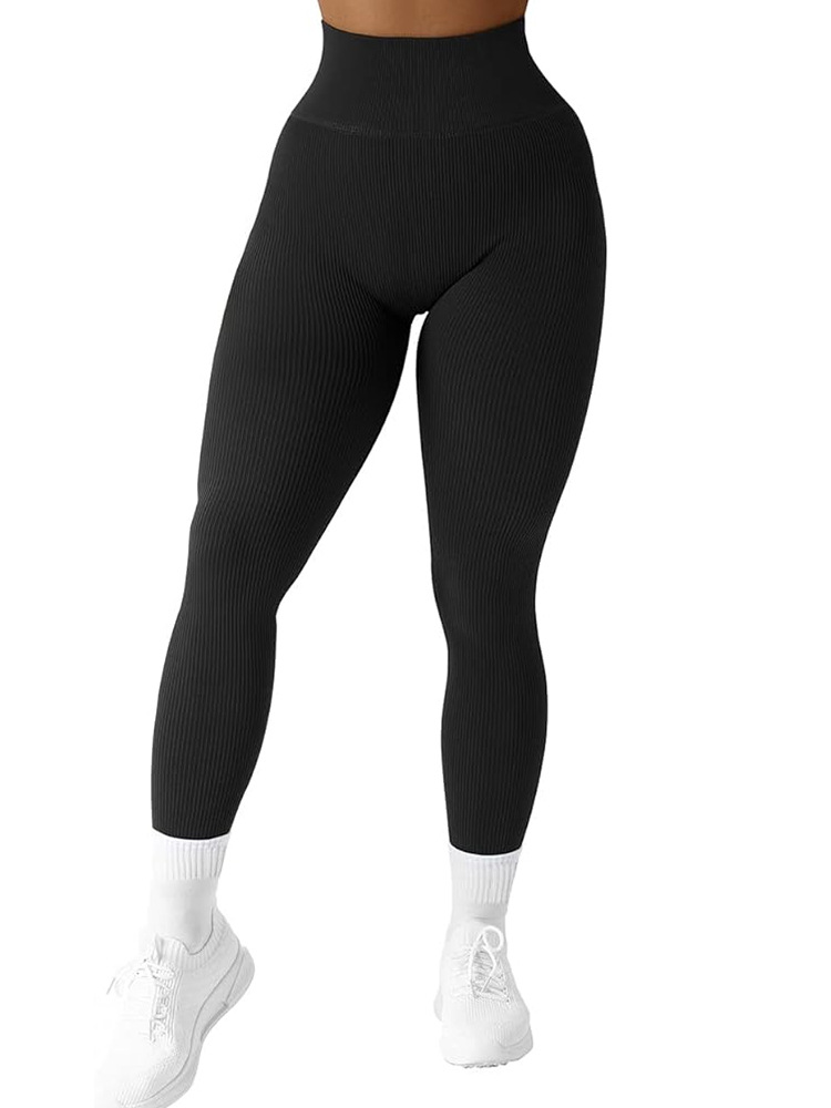 Yoga Leggings, High-Stretch, Thick, Ribbed Fabric