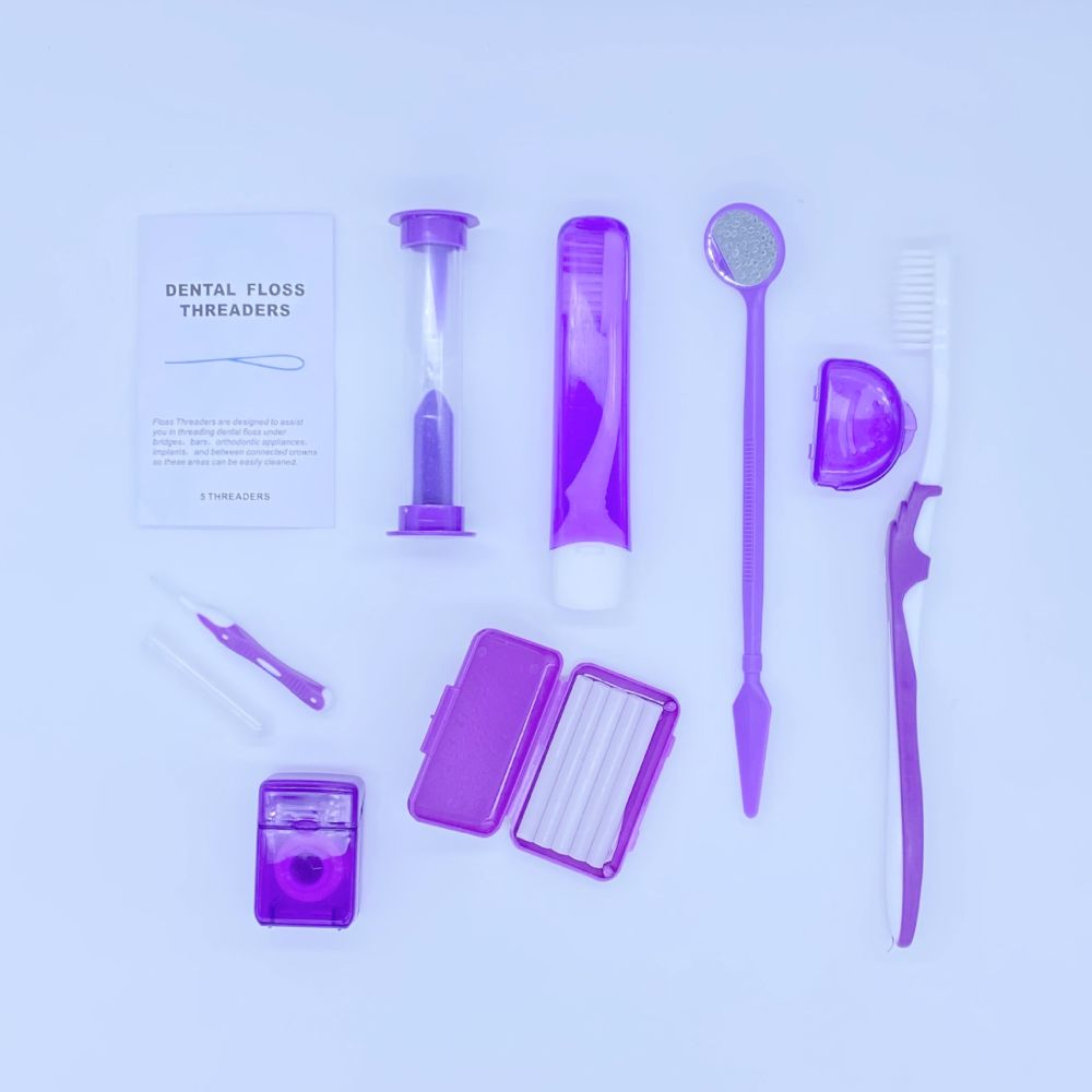 Zahnspangen-Pflege-Set, weiches Zahnbürste, Wachs, Retrakteur - 1