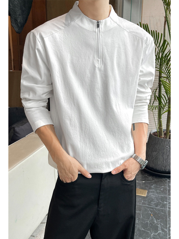 Herren-Langarmshirt mit Halbreißverschluss, Sport und Fitness