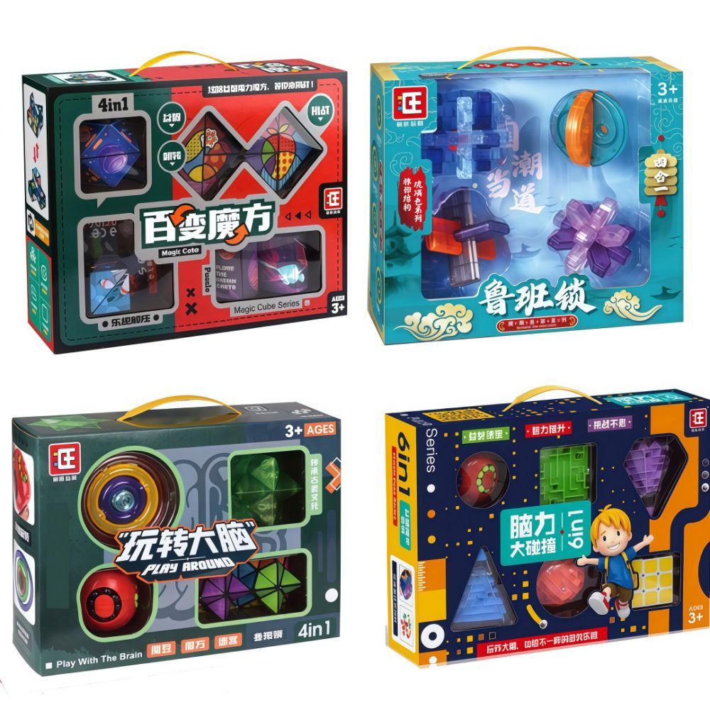 Six-Piece Magic Cube and Bead Educational Toy Set in Gift Box