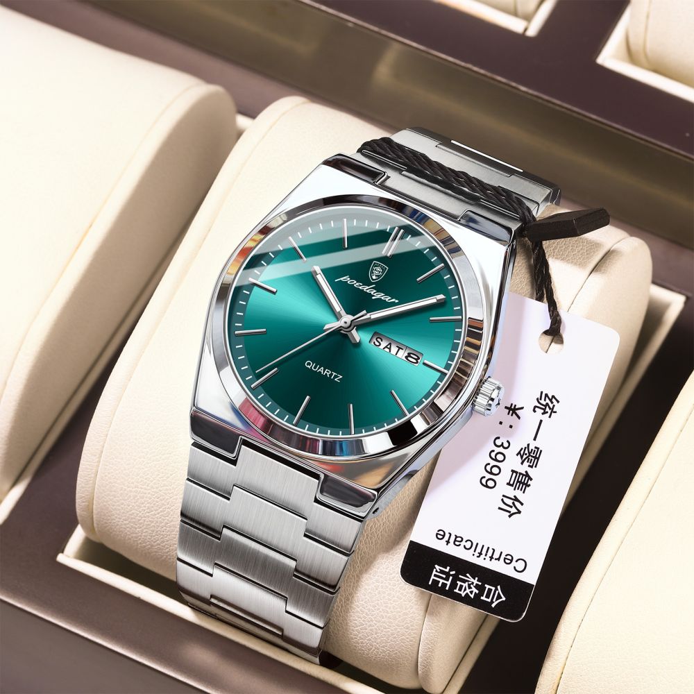 POEDAGAR 930 Men's Watch Ultra-thin Waterproof Quartz Steel Band - 1