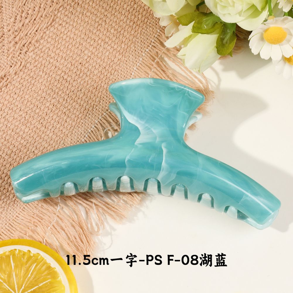 Qiyue Grenzüberschreitende neue bunte Pulvermarmor High-End Haarspange, koreanische Fischgrät-Haarspange Haarspange für die Rückseite des Kopfes Hai-Haarspange - 11