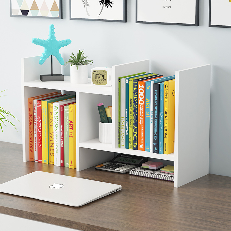 Multi-Tier Desktop Bookshelf Organizer Standing Book Stand