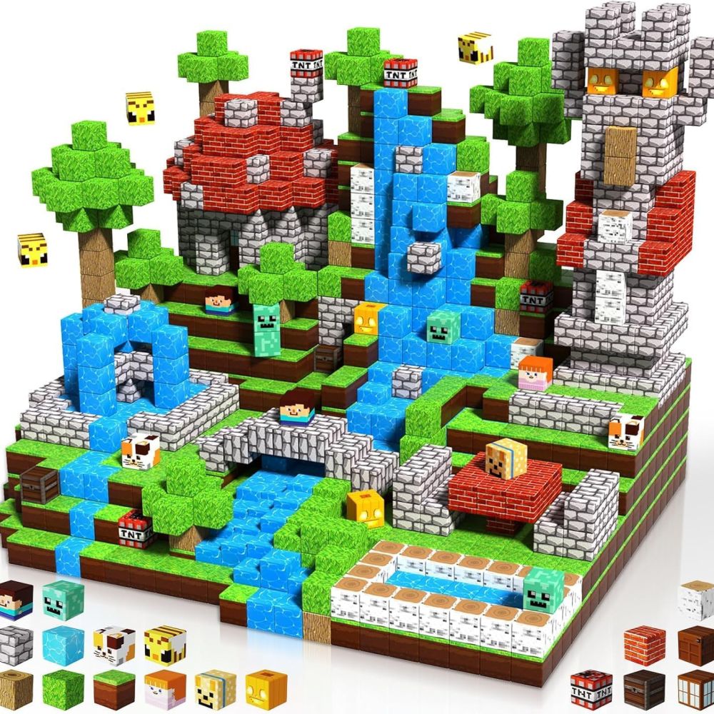 Cross-border Amazon My Magnetic Block Building World MC Magnetic Block Building Blocks Children DIY Assembly Toys