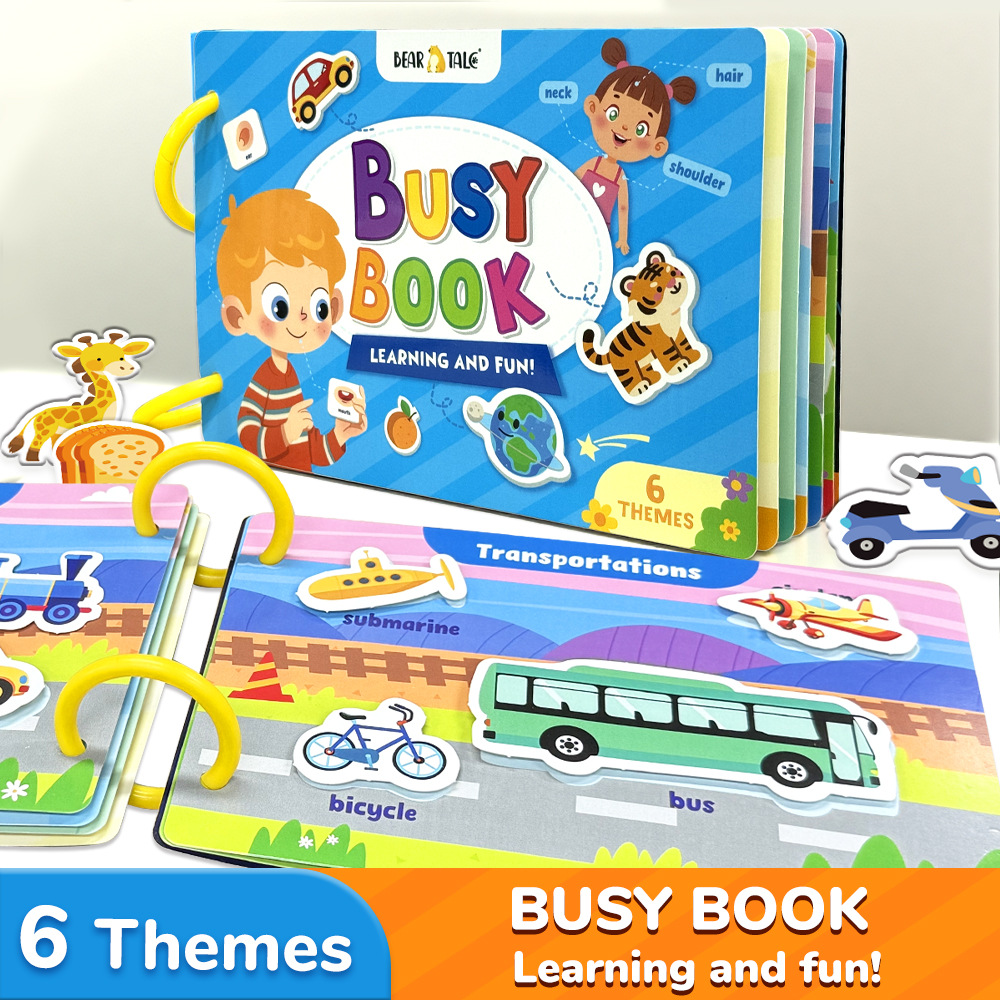 Sessiz Kitap Busy Book, Çok Temalı Çocuk Aktivite Kitabı
