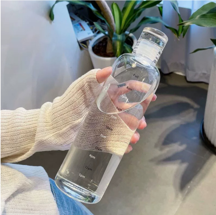 Minimalist 500ml Plastik Su Şişesi water bottle Plastik Bardak Ölçekli Su Bardağı Spor Su Şişesi 6 Renk Seçeneği - 7