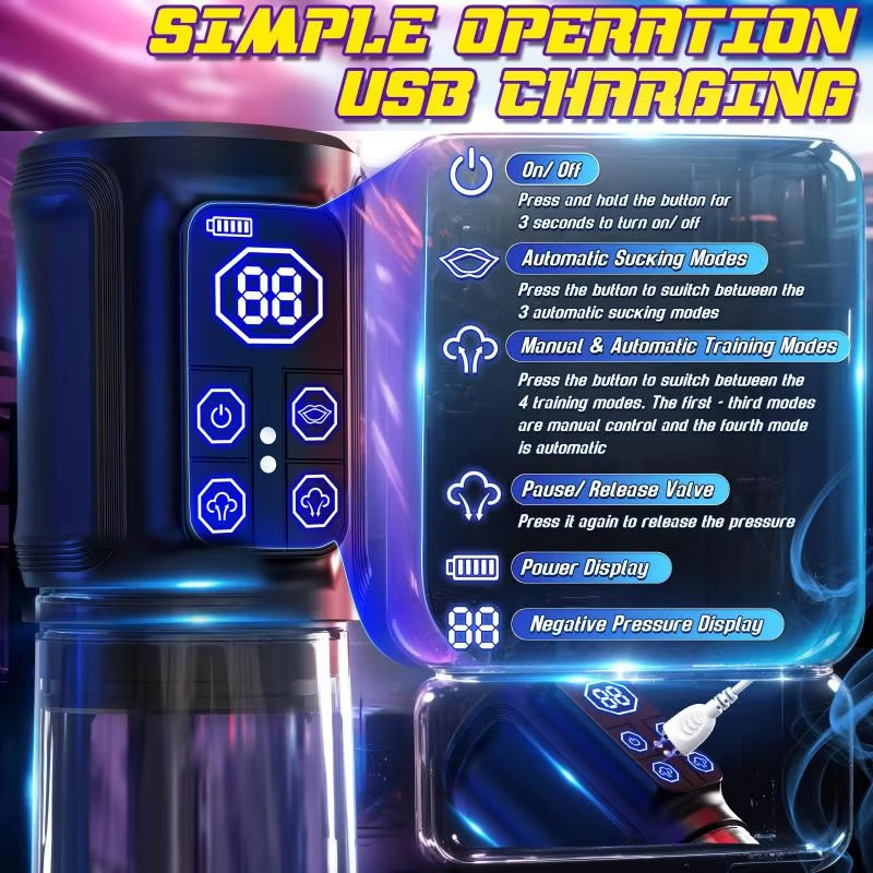 Waterproof Rechargeable Vacuum Hydro Training Cup with LCD Display, USB