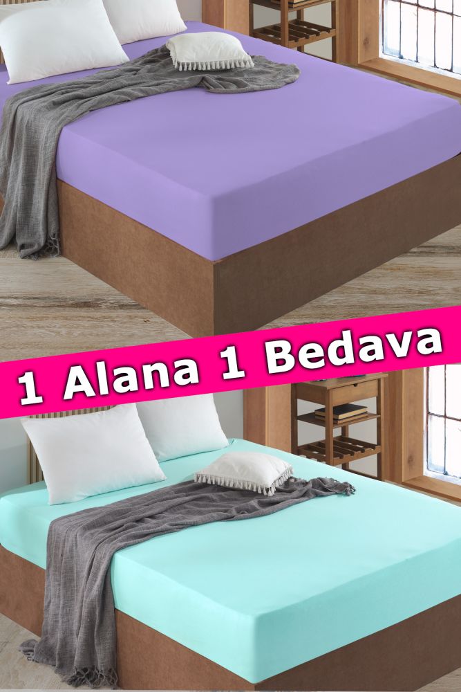 2 Adet Tek Kişilik Lastikli Çarşaf | Lila&Mint