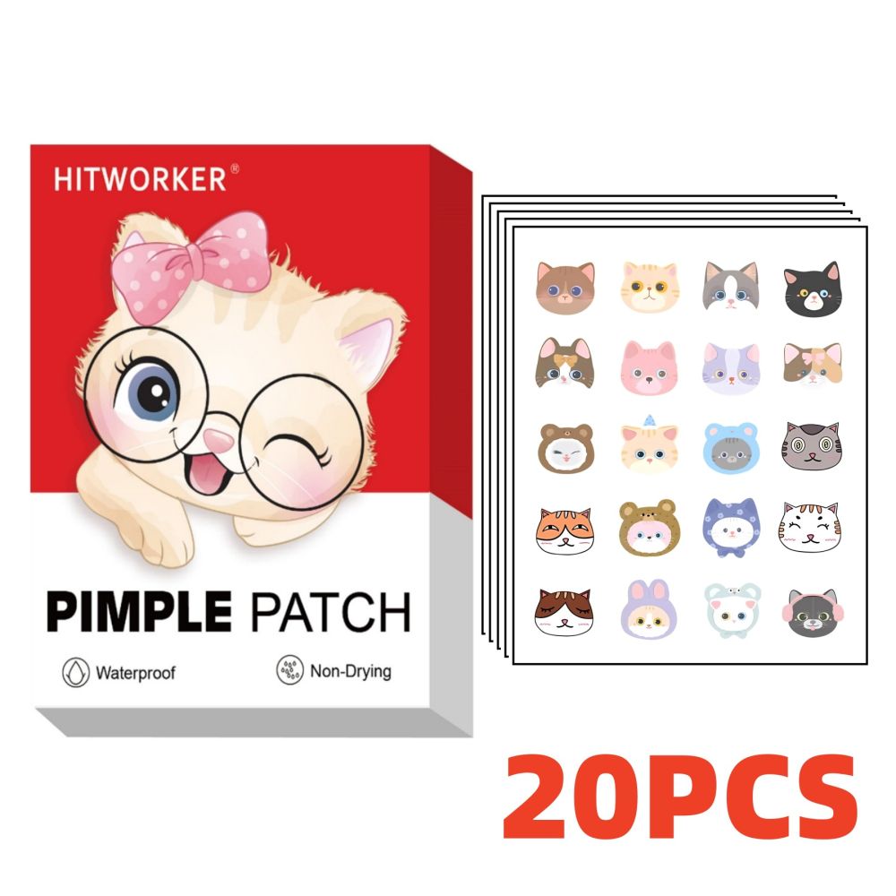 Tea Tree Oil Hydrocolloid Acne Patches, Cartoon Design, Gentle Formula