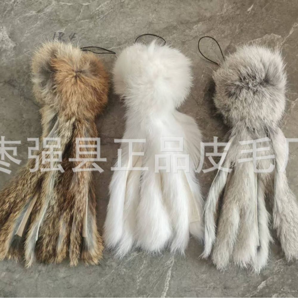 Real Rabbit Fur Octopus Cat Toy