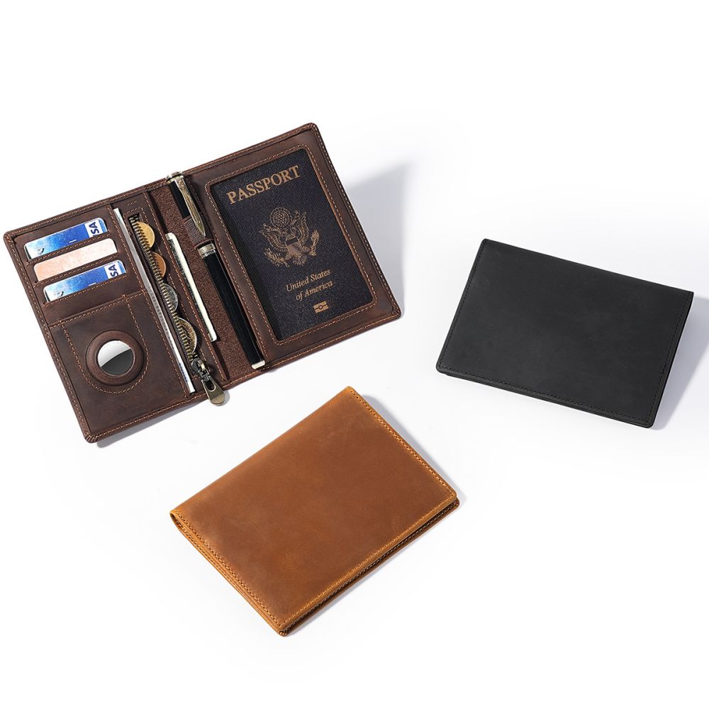 RFID-Reisepassetui, Vintage Crazy Horse Leder, Echtleder - 1
