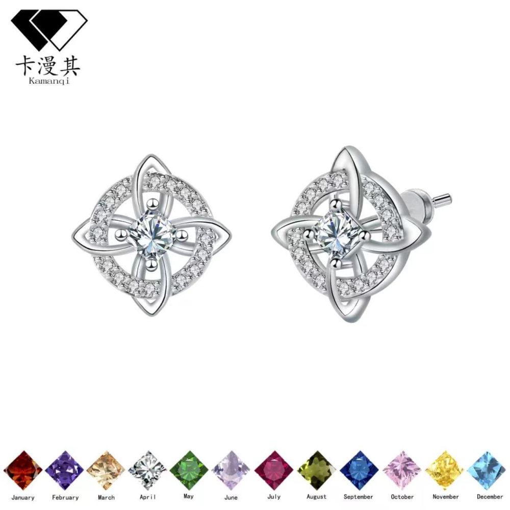 Grenzüberschreitende S925-Sterlingsilber-Keltische Knoten-Ohrstecker für Frauen, modische hochwertige Ohrringe mit Zirkonia, einzigartige persönliche Ohrringkollektion