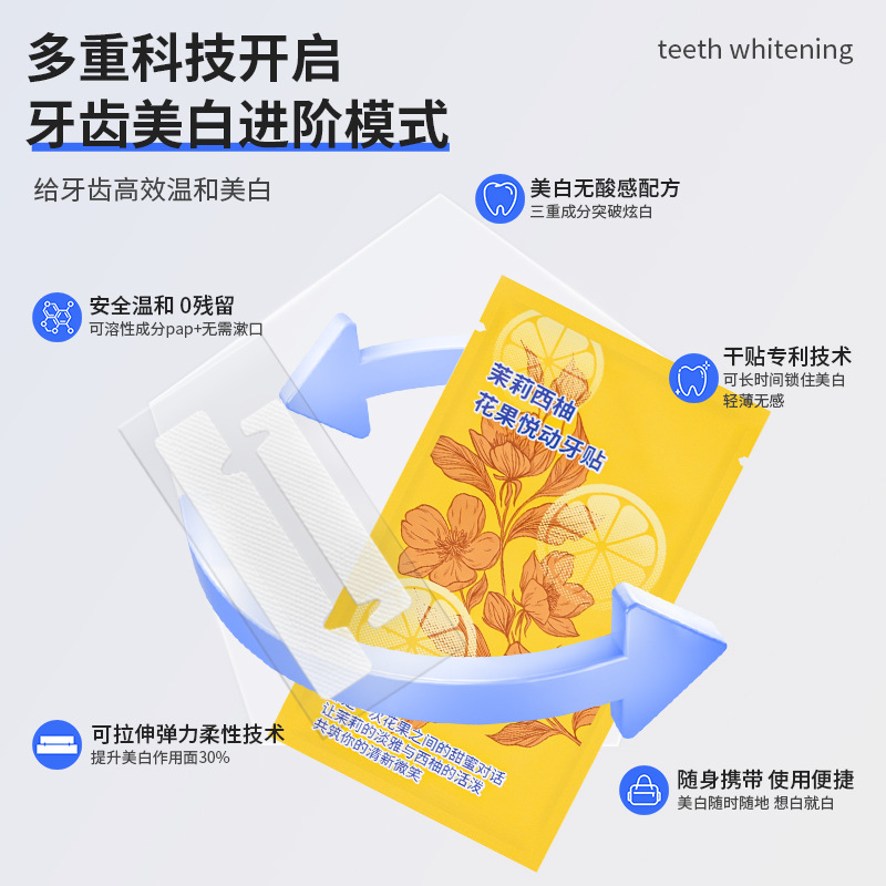 PAP+ Teeth Whitening Strips Fruit Flavor Dry Application