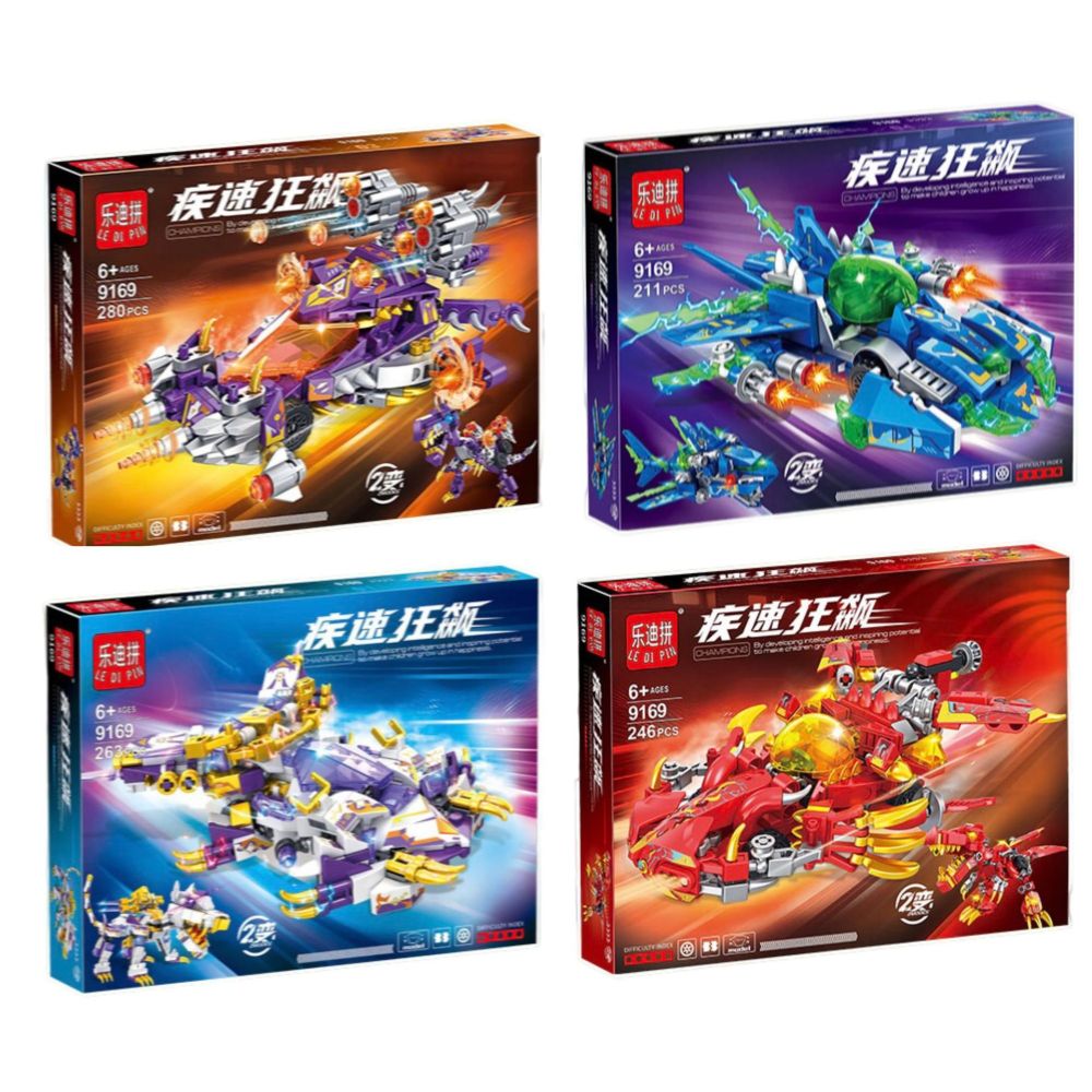 2-in-1 Small Brick Race Car Building Block Set, Boys' Toy