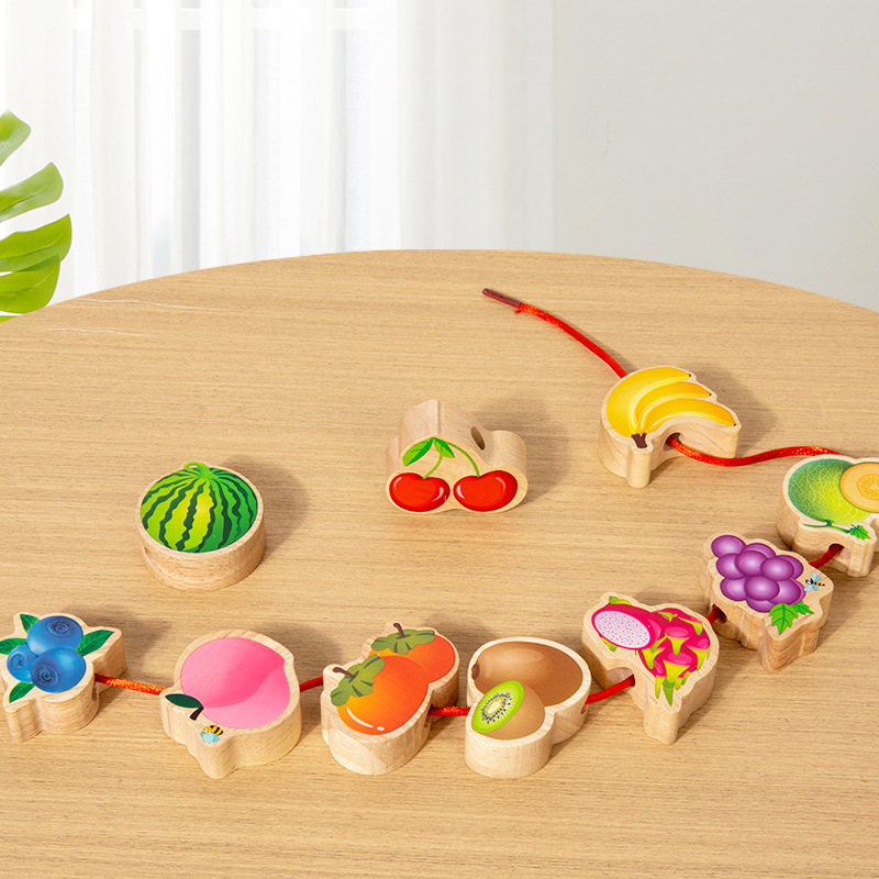 2-in-1 Lacing and Stacking Game, Ages 2-6, Large Beads