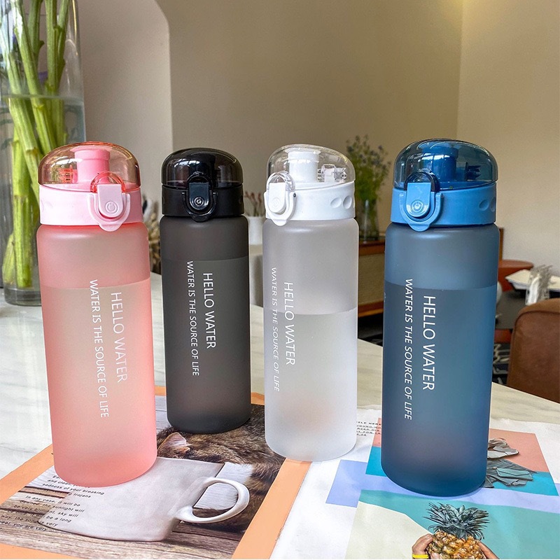 Cross-border frosted sports water bottle high-end large capacity portable student outdoor cup water bottle