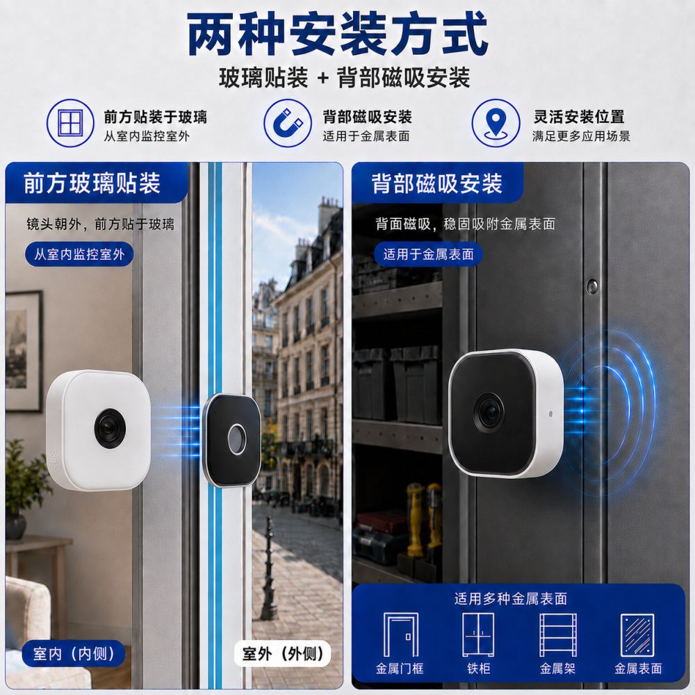 WiFi Window HD Camera, Night Vision, Two-Way Talk