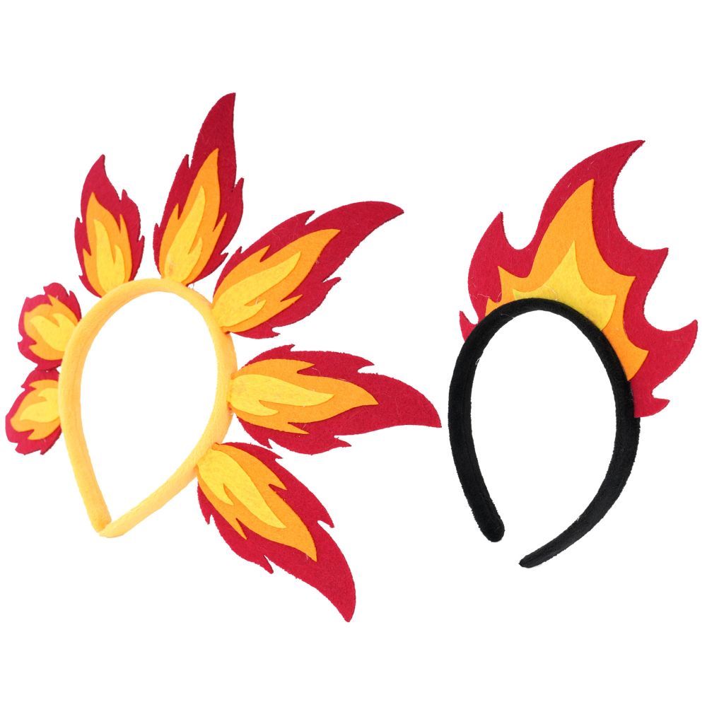 Rotes Flammen-Haarreif, Karneval Kostüm-Kopfschmuck