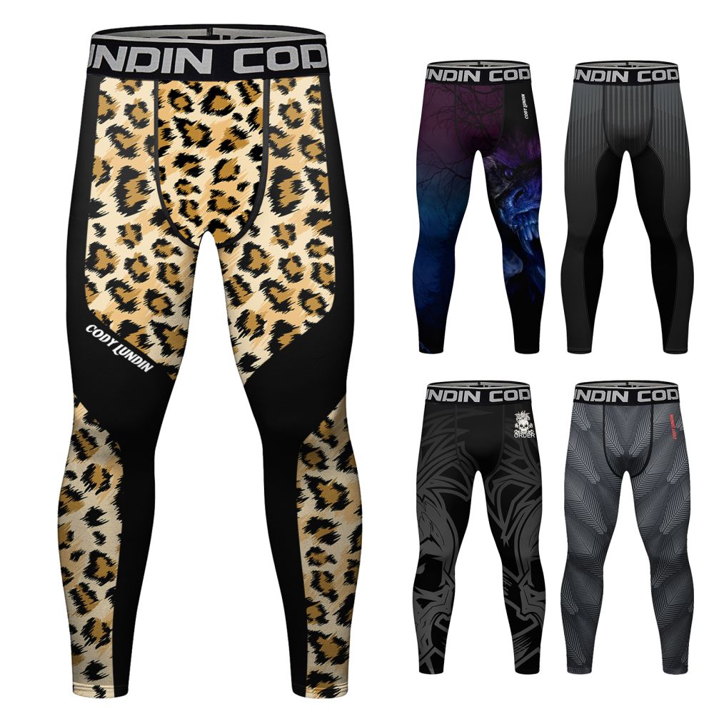 Erkek spor pantolonu, 3D baskılı, sıkıştırmalı, hızlı kuruyan kumaş