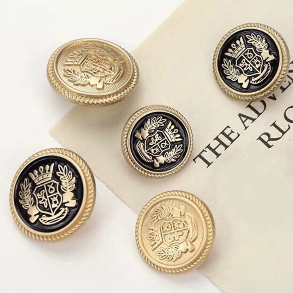 Metal Crown Buttons, JK British College Style for Suit and Jacket