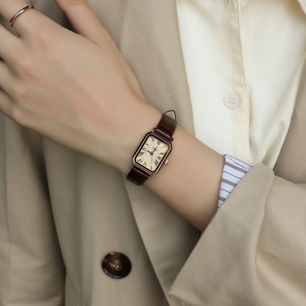 Rscy Vintage Women's Watch, Genuine Leather, Square Dial - 1