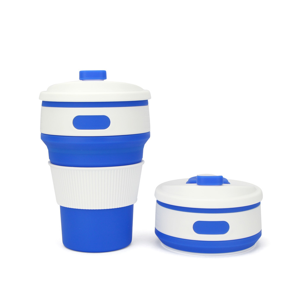 Grenzüberschreitender heißer faltbarer Wasserbehälter 350 ml Silikonbecher praktischer komprimierbarer faltbarer Kaffeebecher Großhändler Hersteller Quelle - 10