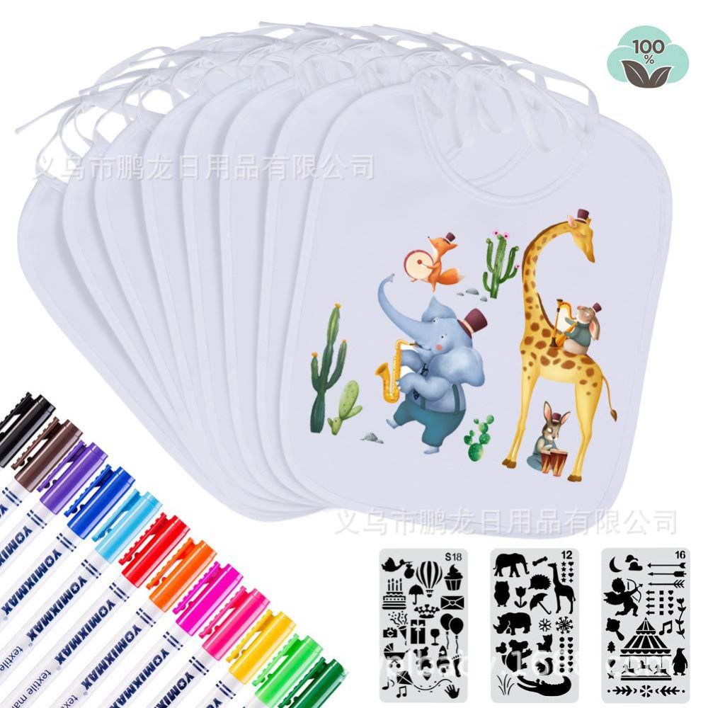 Beyaz Çocuk Boyama Önlüğü, DIY Bebek Mama Önlüğü