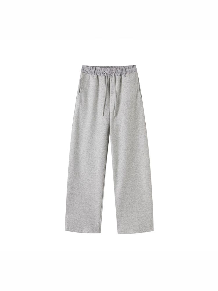 2026 New Autumn Winter Casual Pants Men Sand-Washed Sweatpants Patchwork Solid Color Wide-Leg Pants Saber Pants Hong Kong Style Sports Pants Trendy