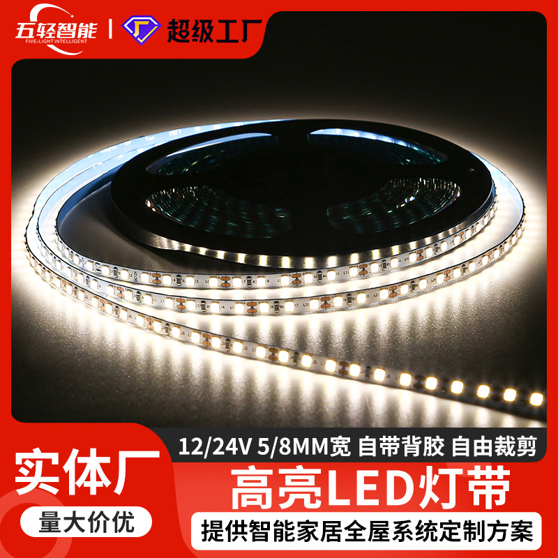 LED ışık şeridi kapalı ev dekorasyon sensörü atmosfer ışığı 2835 alçak gerilim yüksek parlaklık Amazon popüler çift renk sıcaklığı ışık şeridi