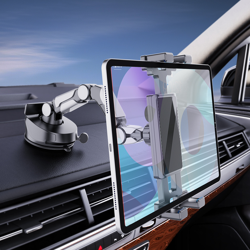 Cross-border suction cup waterfall adjustable rotatable car mobile phone holder multifunctional universal car tablet holder