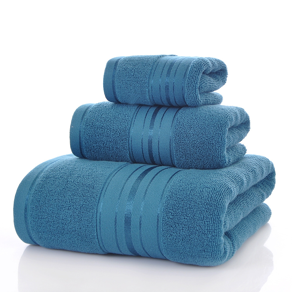 Cotton towel set 3-piece pure cotton bath and hand towels