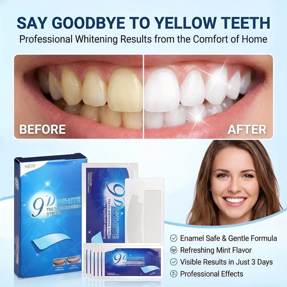 9D Teeth Whitening Strips, 7 pairs 14 strips