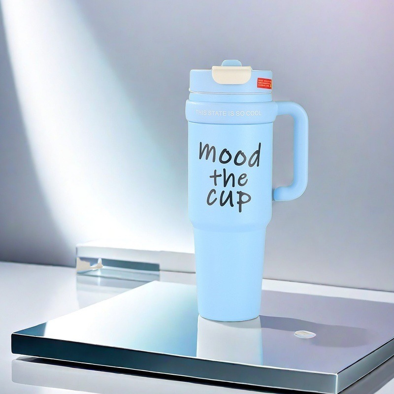 High-end 316 thermos cup, large capacity ice cup, straw cup, car cup, home office handle, cold water cup - 11