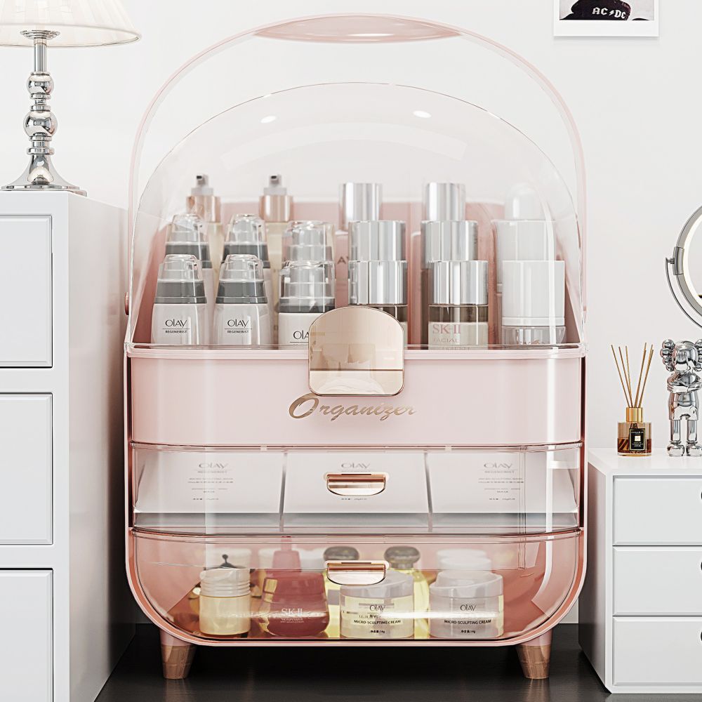 Dust-proof cosmetic storage box, large capacity