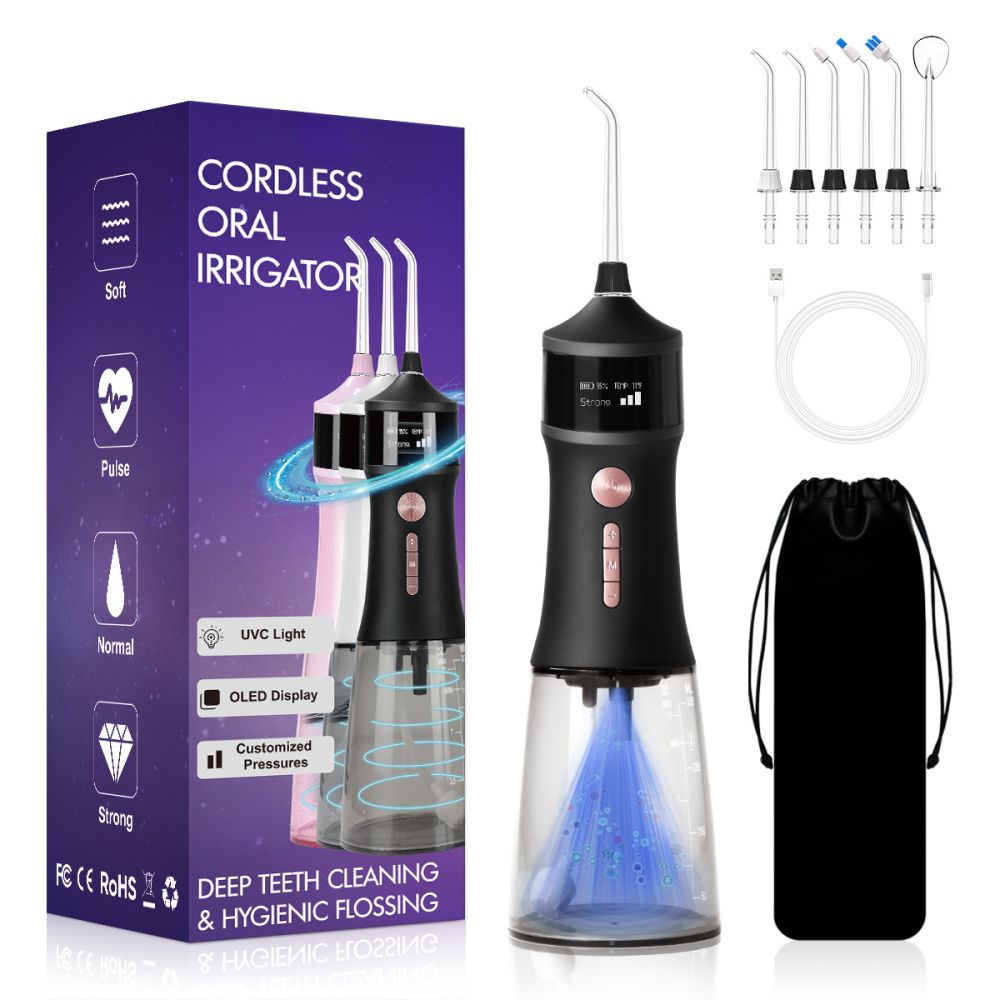 跨境专供便携电动冲牙器口腔冲洗器脉冲水牙线UV杀菌洗牙器冲牙器