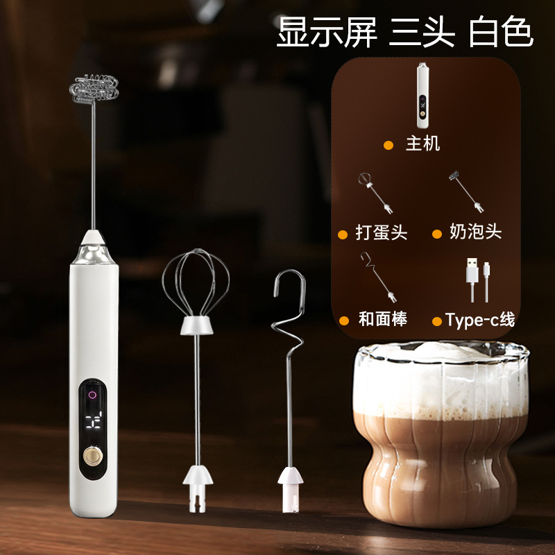 Handmixer, Eierquirl, Haushalts-Milchaufschäumer, elektrischer kleiner Mixer, Milchschäumer, Kaffee-Milch-Schäumer für Creme - 10