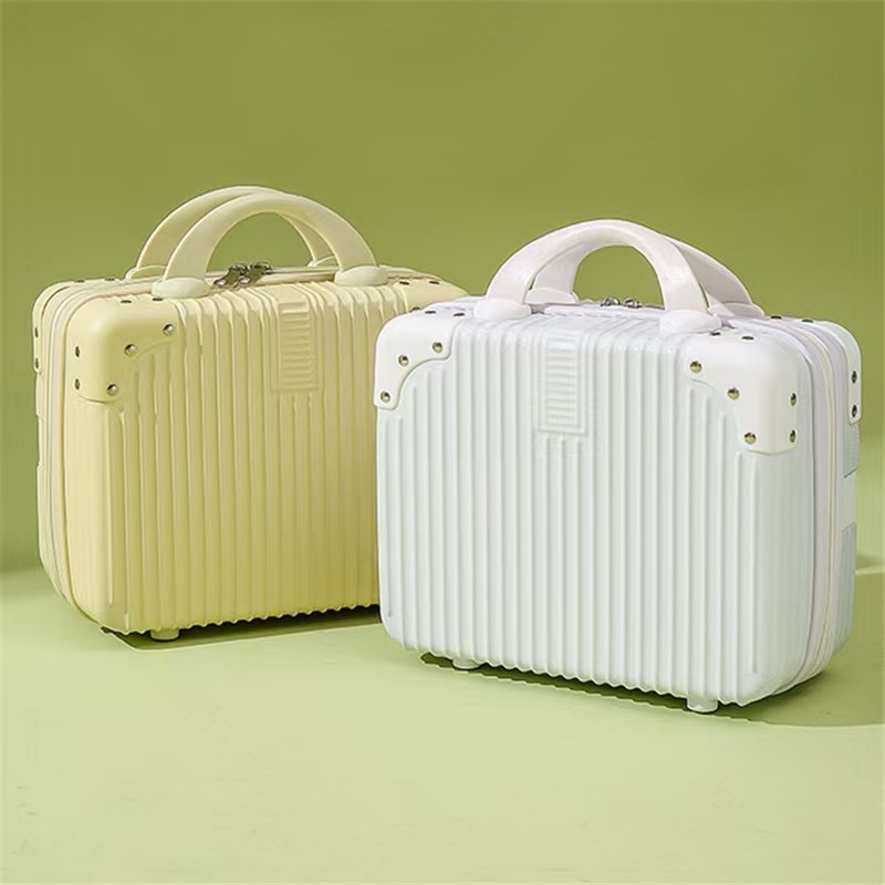 Retro Koffer 14 Zoll Kosmetiktasche kleine Reisetasche mini Souvenir kleine leichte Passwort Box Reisekoffer - 1