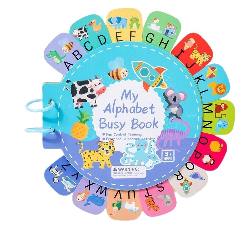 Kinder-Buchstaben-Stillbuch Denkförderung Lernspielzeug Klebebuch Spielzeug Kleinkinder Lernspielzeug Baby Reiß-Buch