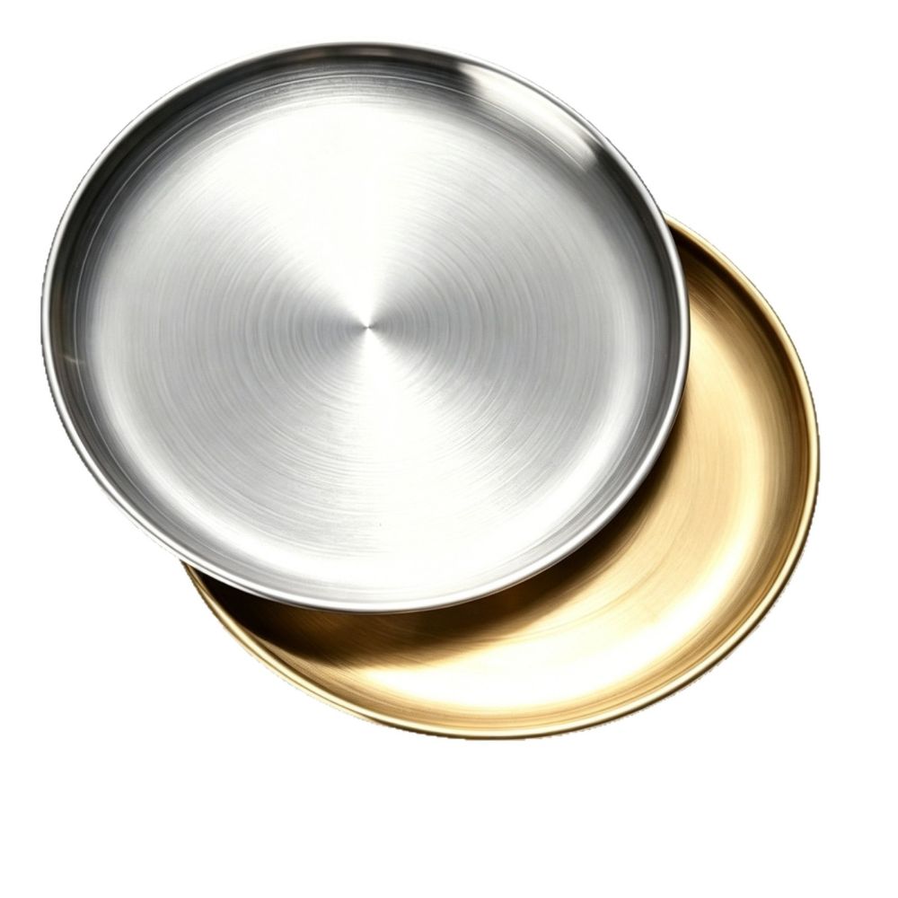 304 Stainless Steel Cat Bowl Four-Piece Set 6.7 Inch Gold Silver Round Plate Small Cat Multi-Cat Pet Supplies In Stock