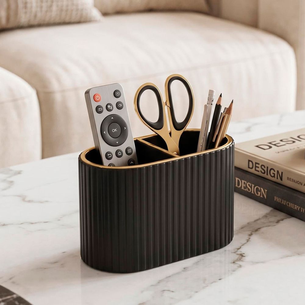 Light Luxury Oval Pen Holder and Desktop Storage Box for Office - 1